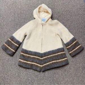 Iceland Eider Knit Womens Jacket Parka 100% Pure Wool Coat Size Womens Med Vtg